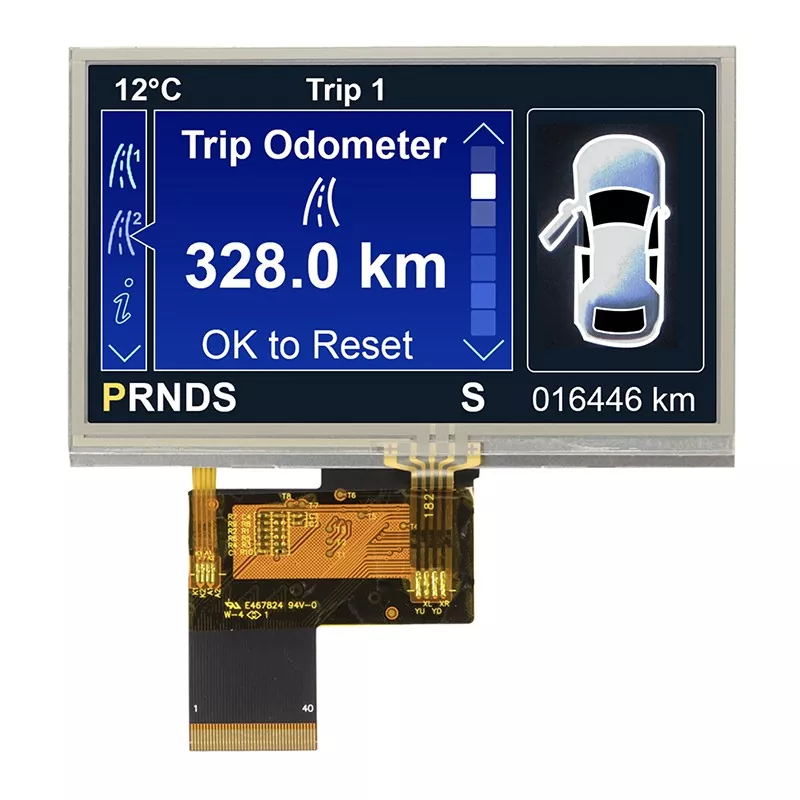 4,3 tuumaa 480x272 Resistiivinen Touch TFT -moduuli